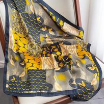 Nauja 70*70cm Šilkinio satino plaukų skarelė Moteriška nosinė Spausdinta Moteriška Kvadratinė Galvos bandana Mažas Kaklo šalikas Hidžabas Panelei Mergaitei 70x70cm