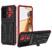 Apsauginis dėklas su stoveliu Xiaomi 11t Pro Xiaomi11t Xiao Mi 11t 11 T Atsparus smūgiams mobiliojo telefono dėklas for Xiaomi 11T raudona