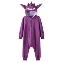 Fleece Onesie vaikams vaikams Kigurumi Halloween Cosplay kostiumo vakarėlio dovana 100 violetinė