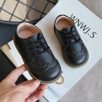 Nauji Pavasariniai Rudeniniai Vaikų Odiniai Batai Berniukams Mergaitėms Laisvalaikio Batai Vaikams Minkštu Padu Laisvalaikio Lauko Batai Kūdikiui 21 (inside 13.5 cm) juoda