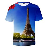 Prancūzija Paryžius Eifelio bokštas 3D marškinėliai Moterims Vyrams Marškinėliai Garsus La Tour Eiffel Marškinėliai Puloveris Marškinėliai Viršūnės Drabužiai XS