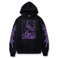 Vyriški megztiniai Anime Evangelion Graphic EVA-00 PROTO TYPE Unisex Oversize Ilgomis rankovėmis megztiniai Megztiniai Harajuku Streetwear Viršutiniai L juoda