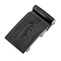 Leather Belt Head Men's Crocodile Belt Toothless Automatic Buckle Non-Hole Toothless Belt Buckle Belt Buckle 3.8 juoda
