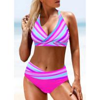 2024 m. Nauji Bikini Sexy Beach maudymosi kostiumėliai Moteriški vasaros mados dizaino spausdinti maudymosi kostiumėliai Bikinio rinkinys Moteriški dviejų dalių maudymosi kostiumėliai L rožinė raudona spalva