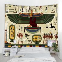 Auksinis senovės Egipto gobelenas Sienos pakabinamas Senosios kultūros spausdintas Hipis Egipto gobelenai Sieninė drobė Namų dekoras Vintažinis gobelenas 95x70CM