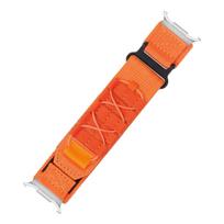 „No Gaps“ nailoninis dirželis, skirtas „Samsung Galaxy Watch 7 Ultra 47 mm Quick Fit Band“ sportinė apyrankė, skirta Galaxy Watch Ultra 47 mm apyrankei Galaxy Watch 7 Ultra 47mm sidabras/oranžinė