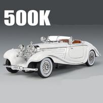 1/24 Benzs 500K Lydinio Automobilio Modelis Diecast Metalas Klasikiniai Automobiliai Automobilio Modelis Simuliacija Garsas ir Šviesa Kolekcija Vaikų Žaislas Dovana balta
