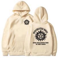 Supernatural Winchester Brolių Hoodies Žieminiai ilgomis rankovėmis su gobtuvu džemperiai Moletom Masculino Laisvalaikio vyriški minkšti su kišenėmis megztiniai XS chaki