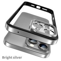 Aliuminio lydinio rėmelis, prabangus plonas dėklas, skirtas iPhone 16 Plus 15 Pro Max 14 Pro 13 smūgiams atsparus vidinis silikoninis telefono dangtelis iPhone 16 sidabras