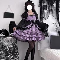 Vintažinė Lolitos suknelė moterims gotikinė Y2k pūstomis trumpomis rankovėmis laminuoti volanai mini suknelės kaspinas raukiniai princesės Vestidos XS