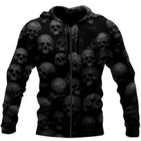 Naujas Kaukolės Grafikos Vyriškas Džemperis Su Užtrauktuku 3D Mados Unisex Palaidinė Žiemai Ir Rudeniui Hip Hop Dydžio Laisvalaikio Drabužiai S