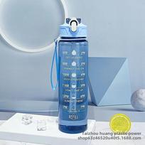 Nešiojama sportinė vandens gertuvė 750 ml su šiaudeliu nešiojimo dirželiu, nepralaidi sportinei gertuvei, atidaroma vienu spustelėjimu, skirta treniruotėms 750ml mėlyna