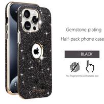 Prabangus Blizgučių Brangakmenių Blizgus Dėklas su MagSafe Skirtas iPhone 16 Pro Max 15 14 Plus 13 12 Galvanizuotas Atsparus Smūgiams Magnetinis Kietas PC Bamperis iPhone 16 juoda
