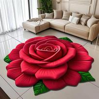 Svetainė Namai 3D Grindų Kilimėlis Gėlių Grindų Kilimėlis Krištolinis Aksomas Kilimas Apskritas Namų Gėlių Kilimėlis Diameter 80cm ryškiai raudonos spalvos