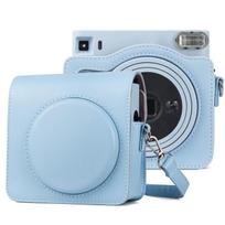 Viso korpuso PU odinis fotoaparato krepšys su dirželiu, skirtas FUJIFILM instax Square SQ1 mėlyna