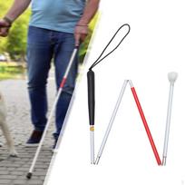 Aklųjų lazdelė-vaikštynė sulankstoma senjorams lengvos aliuminio lydinio žygio lazda 4 sekcijų 112 cm 4 Section 112cm