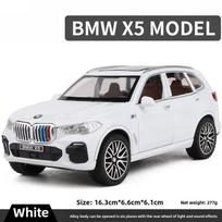 Nauja 1:32 X5 Lydinio Lieto Automobilio Modelio Žaislai Traukiamas Atgal Garsas Šviesa 6 Durys Atidaromos Guminės Padangos Imitacinis Žaislas SUV Transporto Priemonė Dovana Vaikams balta
