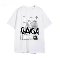 2025 Lady Gaga albumo marškinėliai trumpomis rankovėmis marškinėliai iš grynos medvilnės laisvi europietiško ir amerikietiško stiliaus vyriški ir moteriški vasariniai XXXXL white