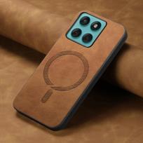Magnetinės adsorbcijos odinis dėklas, skirtas „Motorola Edge 60 Fusion Magsafe“ belaidžio įkrovimo smūgiams atsparus matinis buferis, skirtas „Moto Edge60 60s“. moto edge 60 ruda
