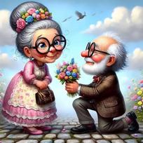 Sweet Couple Walking Life Diamond Painting New 2024 Happy Grandma Grandpa 5D DIY Mosaic Diamond Embroidery Cross Stitch Kits Full Round 20x20CM