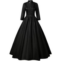 Viduramžių Viktorijos laikų Retro Princesės Cosplay Kostiumas Moterims Helovino Dvaro Karališkas Gotikinis Elegantiškas Vampyrės Nuotakos Sūpuoklinė Suknelė XS juoda