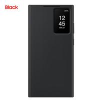 S-View Piniginės atverčiamas dėklas Samsung Galaxy S23 Ultra SM-S918B Smart View telefono dėklo dangtelis juoda