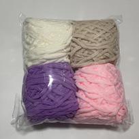 4 vnt. Ledo juostelės rinkinys 400 g įvairių spalvų šeniliniai mezgimo siūlai rinkinys DIY vilnoniai siūlai rankų darbo šaliui, pledui, šlepetėms, stori siūlai