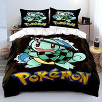 Anime Pokemon Squirtle Spausdintas Minkštas Antklodės Užvalkalas Pagalvės Užvalkalas Patalynės Rinkinys Vaikams Suaugusiems Patogus Lovos Rinkinys Viengulė Karališka Patalynės Rinkinys EU Twin 135X200cm