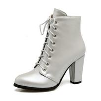 2025 Nauji moteriški batai Rudens ankle boots moteriai Su raišteliais Stori aukšti kulniukai Individualūs botas femininas Žieminiai batai Moterims WSH4136 34