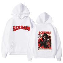 Hip Hop aukštos kokybės klasikinis vyriškas džemperis su gobtuvu Paprastas Scream VI Ghostface Harajuku Miesto mados džemperis su gobtuvu rudenį S black