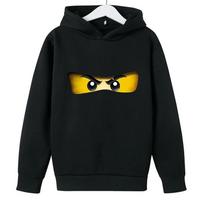 Super Šaunus Animacinis Ninjago Spaudinys Vaikų Džemperis Su Gobtuvu Ruduo ir Žiema Lauko Laisvalaikio Sportas Gatvės Berniukų Džemperis 100cm juoda