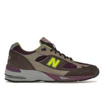 Stray Rats x New Balance 991 Pagaminti Anglijoje Violetiniai Žali Vyriški Sportbačiai Pilki M991SRG 45