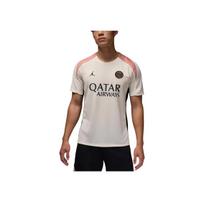 Jordan PSG Dri-FIT Patogūs Vėsūs Megzti Trumpomis Rankovėmis Futbolo Marškinėliai Vyrams Viršutiniai Drabužiai Šviesiai Dramblio Kaulo Spalvos Rūdys-Rožinės Spalvos Juodi FQ2612-111 XL