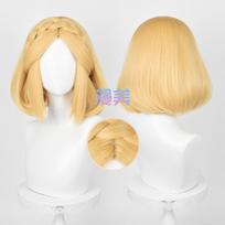Zeldos perukas Princesės Cosplay perukas 35cm/72cm Auksinės geltonos kasos Cosplay Anime plaukai Karščiui atsparūs sintetiniai perukai as the picture-