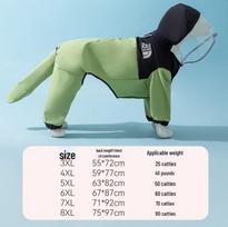 Auksinio retriverio 3D dinozauro keturkojis lietpaltis vidutinio dydžio ir dideliems šunims - Vandeniui atsparus su uodegos apsauga 5XL (for weight 20-25 kg)