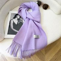 100% grynos vilnos moteriškas žiemos vienspalvis šalis skara - Madingas korėjietiško stiliaus šiltas kaklo movas 180*30 cm, 100% Pure Wool violetinė