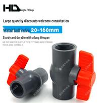 PVC rutulinis vožtuvas vandens vamzdžiams - Dydžiai 20, 25, 32, 40, 50, 63, 75 - Jungiamasis sriegis, pilkas 20mm Glue Socket [Gray]