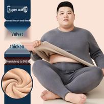 Men's Fleece-Lined Thermal Underwear Set for Middle-Aged and Elderly XXXL 150-170 lbs