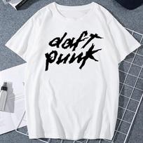„Daft Punk“ spausdintų vyriškų marškinėlių komplektas, elektroninės muzikos, gatvės aprangos, šokių DJ viršūnės, vintažiniai vyriški trumpomis rankovėmis drabužiai, „Ropa Hombre“. S