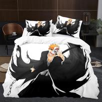 Japan Anime BLEACH Bedding Set Cartoon Comforter Duvet Cover Sets Bed Linen Twin Queen King Single Size Home Decor Kids Kawaii EU Single 135x200cm