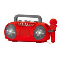 Vaikams skirta dainavimo mašinėlė su mikrofonu, LED šviesa, kūdikiams, berniukams, mergaitėms, daugiafunkcinė mini karaoke mašinėlė, muzikos grotuvas žaislas raudona