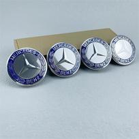 4 vnt. 75 mm mėlynas ratlankio dangtelio emblema ženklelis Mercedes Benz C180 C200 E200 E260 E300 ML350 A1714000025 W230 W210 W211 W221 W219