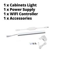 Tuya Smart Life DC12V 30/40/50CM LED spintelės apšvietimas WiFi APP ir balso valdymo Virtuvės lempos apšvietimas Darbas su Alexa / Google Home su EU kištuku 1PCS 30CM/EU Plug balta