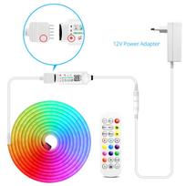 Lankstus 1-5M neoninis LED juostinis šviestuvas Bluetooth RGB LED lemputės vandeniui atsparus juostinis diodas DC Bluetooth valdymas + EU adapteris 1m
