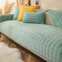 Minkšta aksominė sofos užvalkalas Sofai Neslystantis sofos užvalkalas Svetainei Madingos vienspalvės Storas flanelinis pliušinis sofos rankšluostis Pillowcase 45x45cmx1 žalia