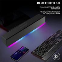 Garso juosta Bluetooth garsiakalbis 2 stereo garsas Didelis skaitmeninis žadintuvo ekranas RGB šviesa Belaidis Bluetooth 5.0 Palaiko TWS Žadintuvas Stalinis garsiakalbis No Display Clock juoda