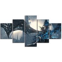 HD spaudiniai Sienos meno paveikslai Drobės plakatai Namų dekoras 5 dalių Warcraft žaidimo tapyba Spausdinta nuotrauka su rėmeliu 20x35cm*2  20x45cm*2  20x55cm*1