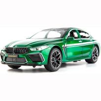 1/24 mastelio M8 žaislinis automobilis, lengvojo lydinio lenktyninis kolekcinis, traukiamas atgal modelio automobilis su garsu ir lengva žaisline transporto priemone berniukams, dovana 1/24-21x8.5x5.8cm žalia