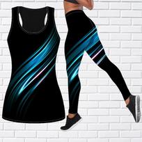 Crystal Ribbon Print Jogos apranga moterims Mada Treniruotės Antblauzdžiai Fitnesas Sportas Kasdieninės jogos kelnės XS mėlyna