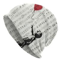 Banksy Menas Grafiti Mergaitė Širdis Balionas Laisva Kepurė Be Pamušalo Unisex Moterims Hip Hop Žieminė Šilta Kepurė-Kaukė Kepurės Suaugusių Megzta Kepurė Skullies Beanie Hat